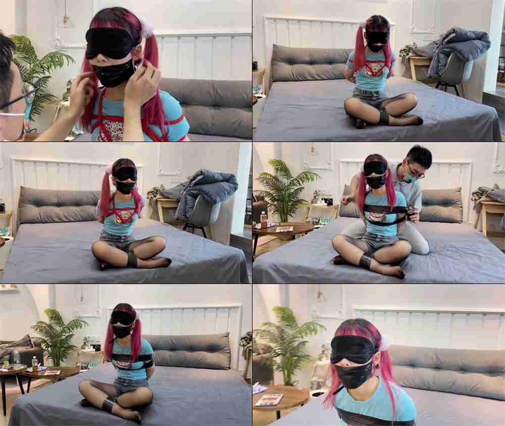 【缚艺录】小汪 害羞的不想露脸，妥妥的双马尾萝莉一枚，cos社团的小美女[夸克]-HD绳艺资源网
