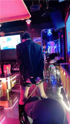 【潘妮女王】KTV-开发送酒服务生做狗 艾彩调教库 第15张