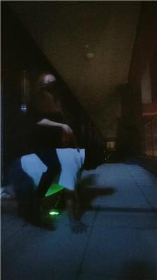 【依依东望】深夜户外走廊遛狗 bf43411-HD绳艺资源网