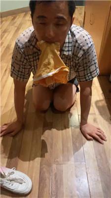 【妍主】裸足狂舔/强制闻臭鞋/内裤套头/白袜塞嘴 JS240804-12 艾彩调教库 第15张