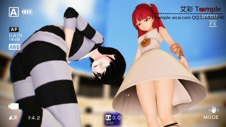 MMD女格斗家暴踹挑战的男选手 动漫 R-190417-3
