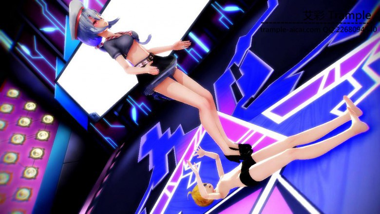 MMD 美女踩踏披萨喂食踩踏 动漫 R-190417-5-HD绳艺资源网