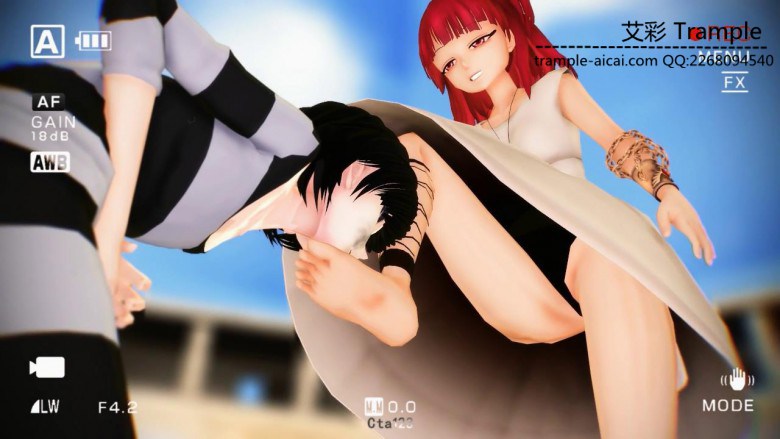 MMD女格斗家暴踹挑战的男选手 动漫 R-190417-3