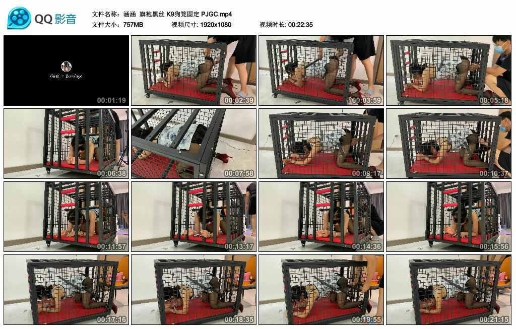 【涵涵】旗袍黑丝 K9狗笼固定 PJGC-HD绳艺资源网