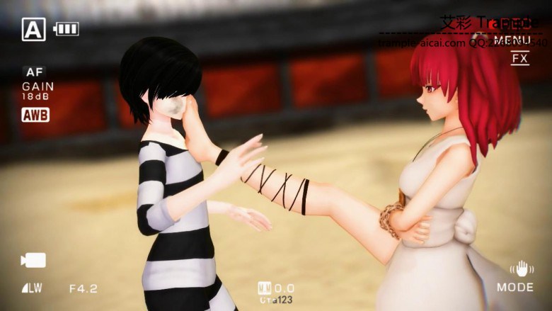 MMD女格斗家暴踹挑战的男选手 动漫 R-190417-3