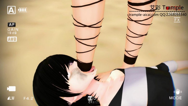 MMD女格斗家暴踹挑战的男选手 动漫 R-190417-3